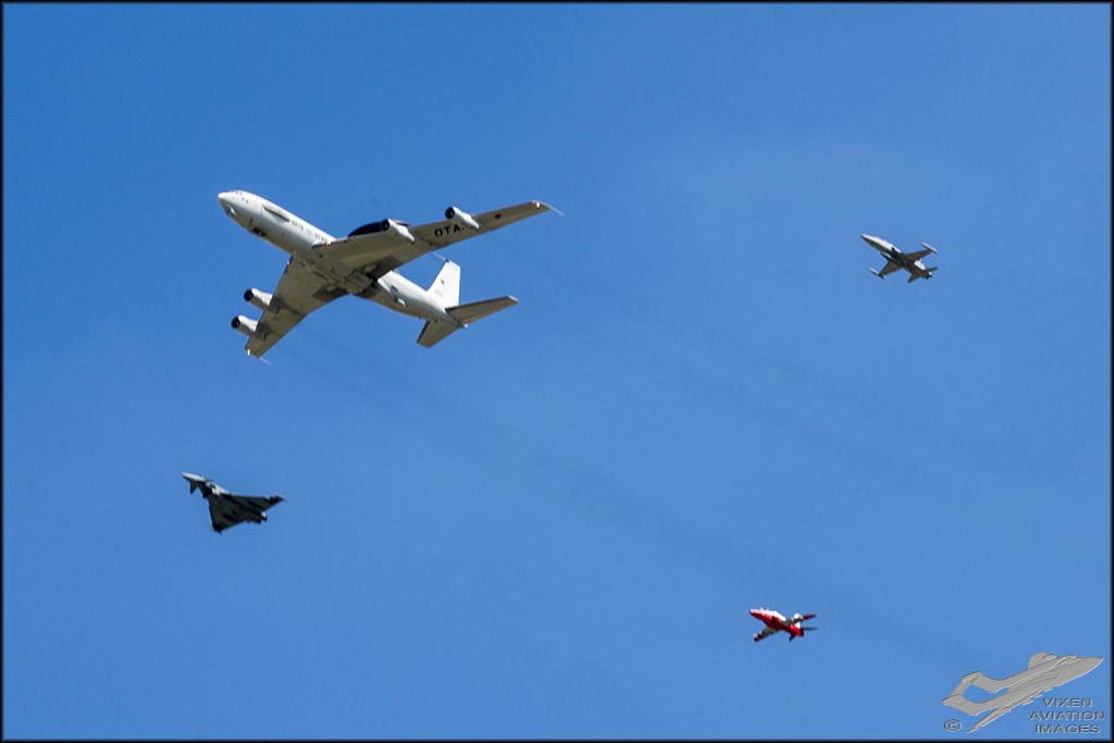 NATO Flypast - E-3, EF2000, F-5 and Hawk 