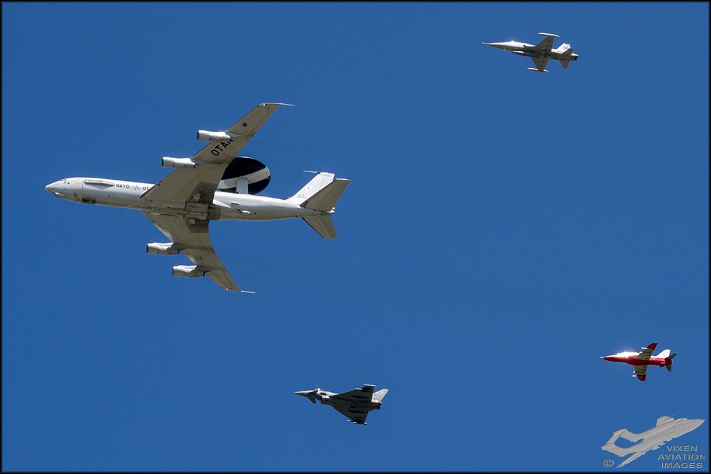 NATO Flypast - E-3, EF2000, F-5 and Hawk 